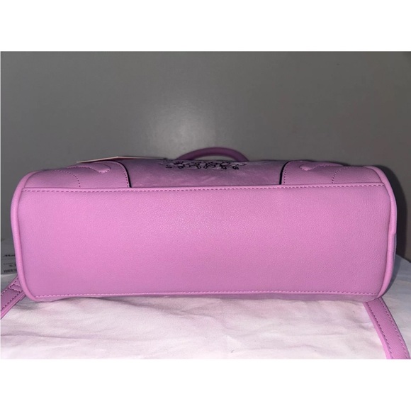 NEW! NWT JUICY COUTURE Heritage Bowler Velour Crossbody Bag Fondant Pink - Picture 7 of 7